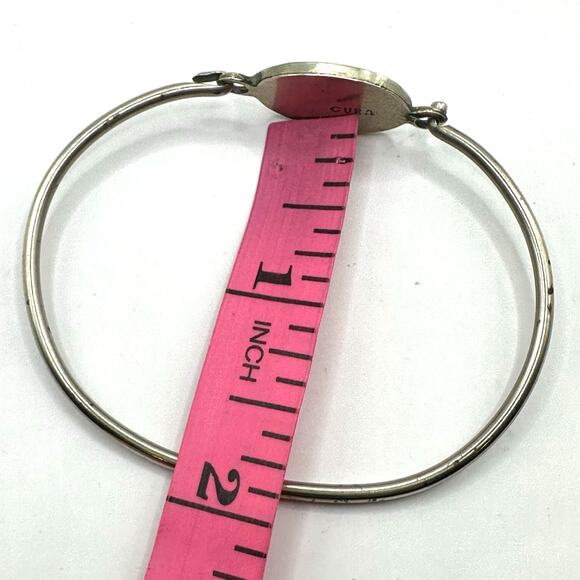 Alpaca Bracelet hooked Silver tone Beach Cloud Face Vintage Mother of Pearl - Picture 6 of 11